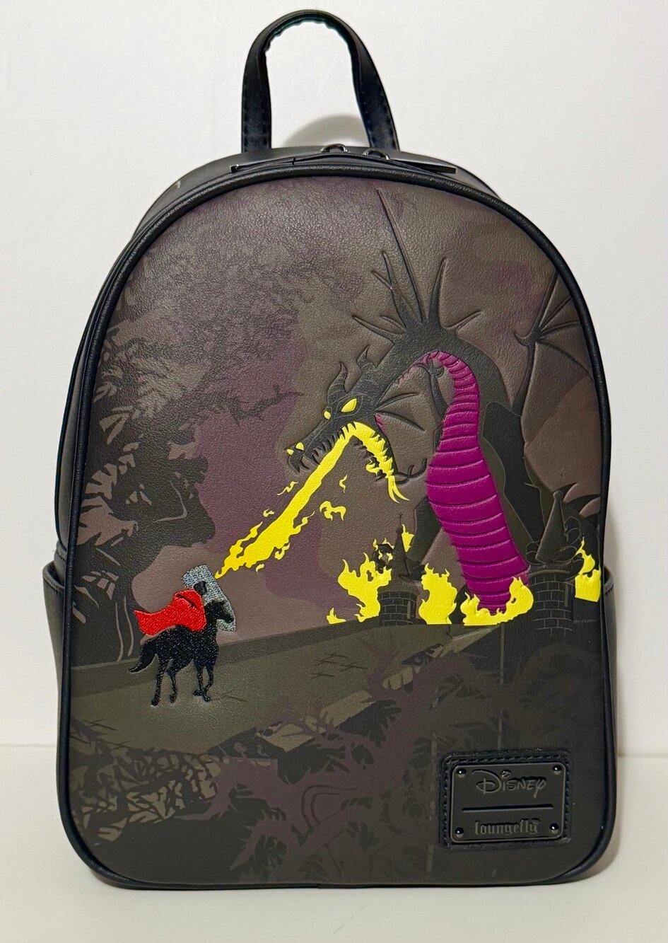 Sleeping Beauty Maleficent Dragon vs. Prince Phillip Loungefly Mini Backpack
